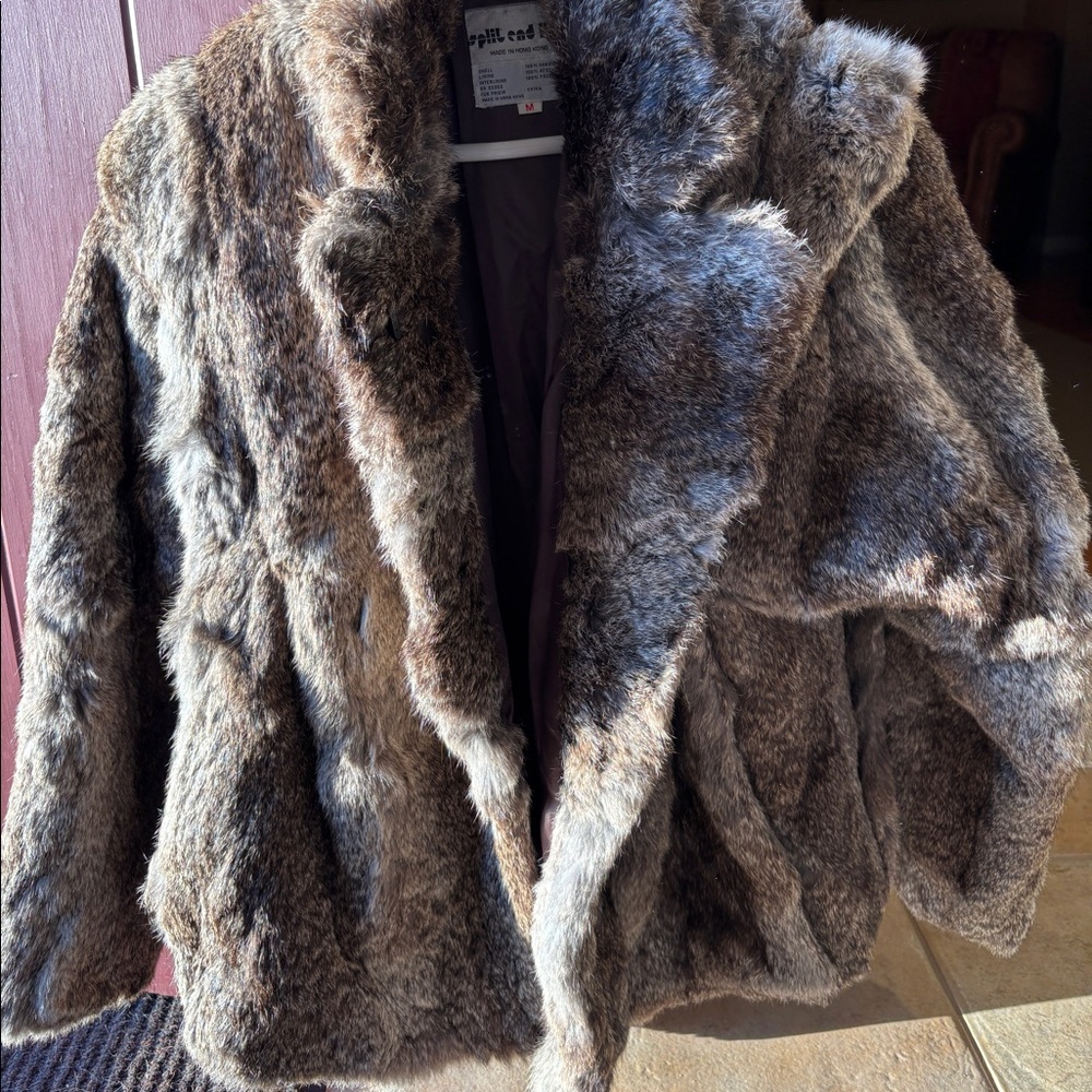 Split End Ltd. Vintage 100% Rabbit Fur Coat